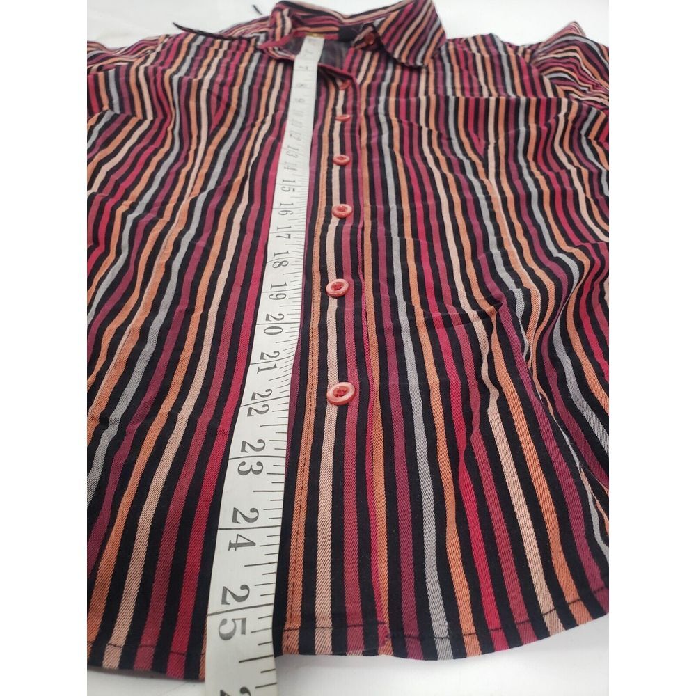 Lane Bryant Womens Long Sleeve Button Front Shirt Blouse Colorful‎ Stripe 14 16 - Picture 7 of 8